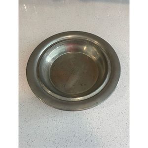 Vintage pewter bowl‎ round circle silver dish
